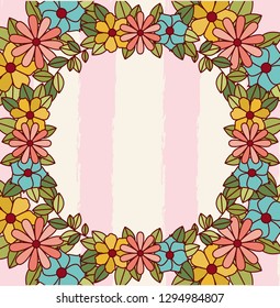 floral decoration square frame
