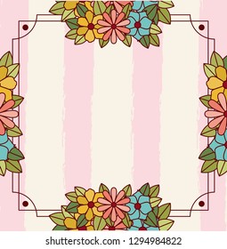 floral decoration square frame