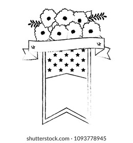 floral decoration with tape frame