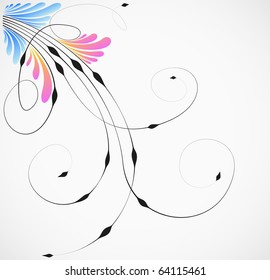 Floral decoration vector element design. Abstract background.