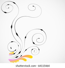 Floral decoration vector element design. Abstract background.