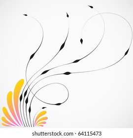 Floral decoration vector element design. Abstract background.