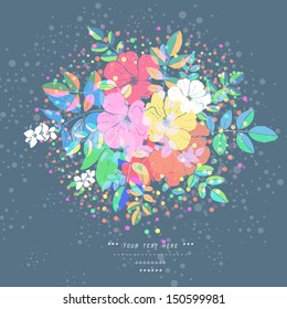 Floral decorations with flowers and leaves