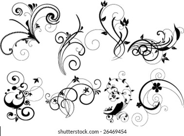 floral decorations set,vector