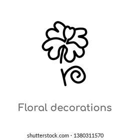 floral decorations vector line icon. Simple element illustration. floral decorations outline icon from nature concept. Can be used for web and mobile