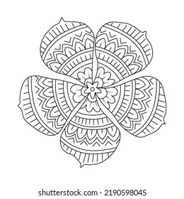 floral decorative background design with zentangle doodle style art for coloring page of easy sketches. pencil art, beautiful drawings and aesthetic drawing. black and white line drawing.