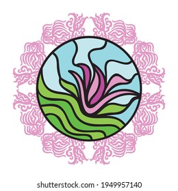 Floral decorative background. Vector illustration