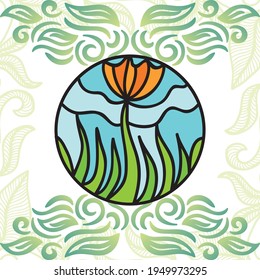 Floral decorative background. Vector illustration