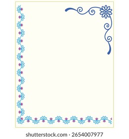 Plantilla decorativa floral del marco de la frontera con el diseño colorido de la esquina