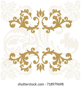 Floral decorative border. Ornate scroll design elements. Vintage Border. Vector illustration.