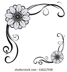 Floral decorative border, with space for text or image. EPS10 vector.