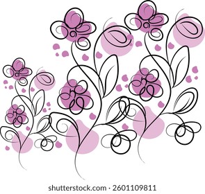 Floral decorative branch elements design
