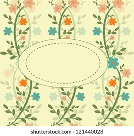 Floral decorative card with floral pattern