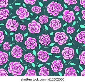 floral decorative colorful background with cute roses