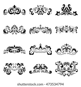 Floral decorative design element collection vintage style