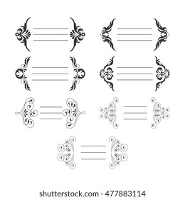 Floral decorative design element collection vintage style for greeting or invitation cards, banners, labels and any design