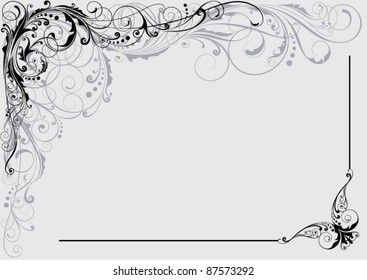 Floral decorative design.Background retro floral ornamental design.Each of elements can easily regroup.