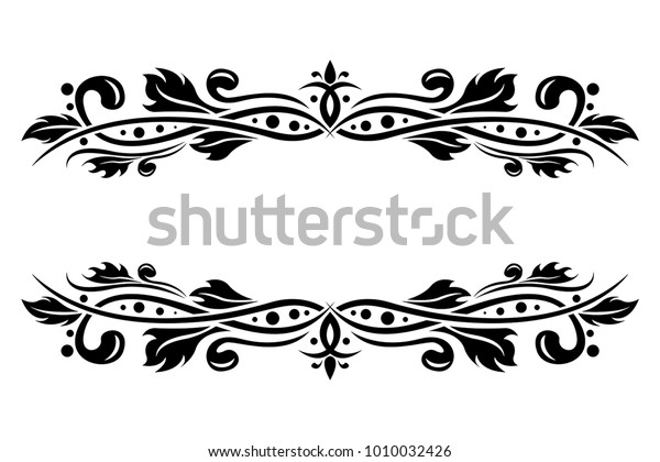 Floral decorative dividers. Vector\
illustration isolated on white\
background