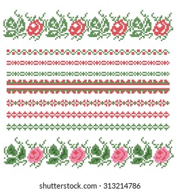 Floral decorative element, embroidery