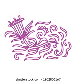 Floral decorative element of leaves. Vector illustration