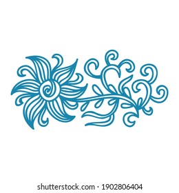Floral decorative element of leaves. Vector illustration