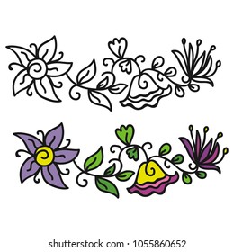Floral decorative element. Vector illustration