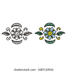 Floral decorative element. Vector illustration