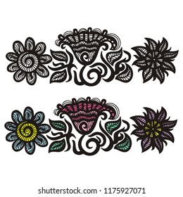 Floral decorative element. Vector illustration