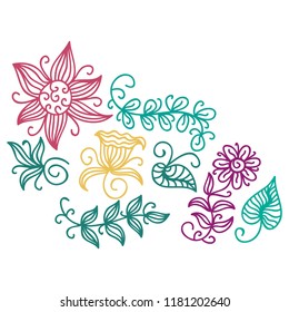 Floral decorative element. Vector illustration