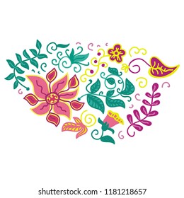 Floral decorative element. Vector illustration