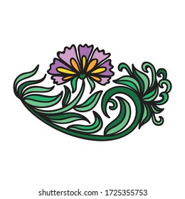 Elementos decorativos florales. Ilustración del vector