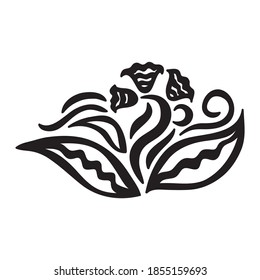 Floral decorative element. Vector illustration
