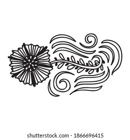 Floral decorative element. Vector illustration