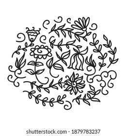Floral decorative element. Vector illustration