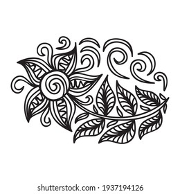 Floral decorative element. Vector illustration