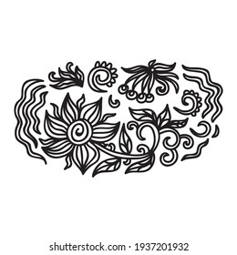 Elementos decorativos florales. Ilustración del vector