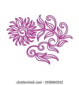 Floral decorative element. Vector illustration