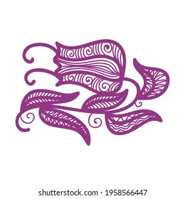 Floral decorative element. Vector illustration