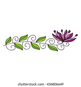 Floral decorative element. Vector illustration.