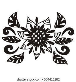 Floral decorative element. Vector illustration.