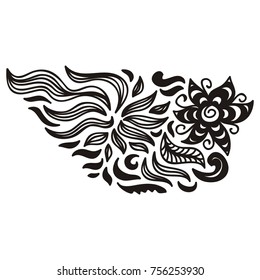 Floral decorative element. Vector illustration.