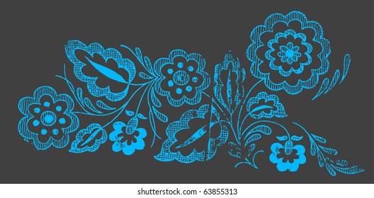 Floral decorative element. Vector. Vintage style.