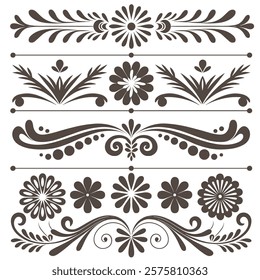 floral decorative elements. vintage floral elements