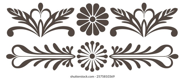 floral decorative elements. vintage floral elements