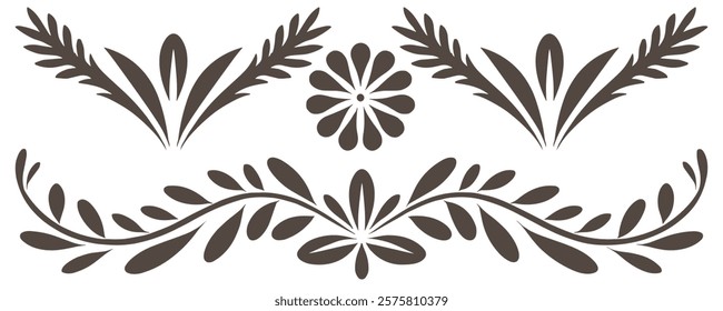 floral decorative elements. vintage floral elements