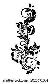Floral decorative exotik element. Vector illustration isolated on white background.