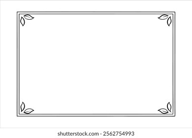 floral decorative frame and border with corner vector art illustration