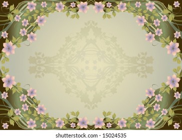 Floral decorative frame and also seamless pattern