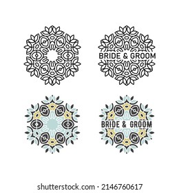 Floral decorative frame. Vector design border. Holiday card with leafs.Concept for emblem. 