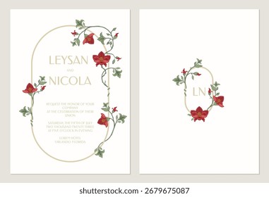 Marco decorativo floral. Invitaciones de Boda.